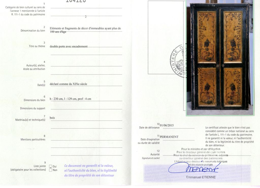 Export certificate