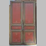 Antique double door with painted floral decor