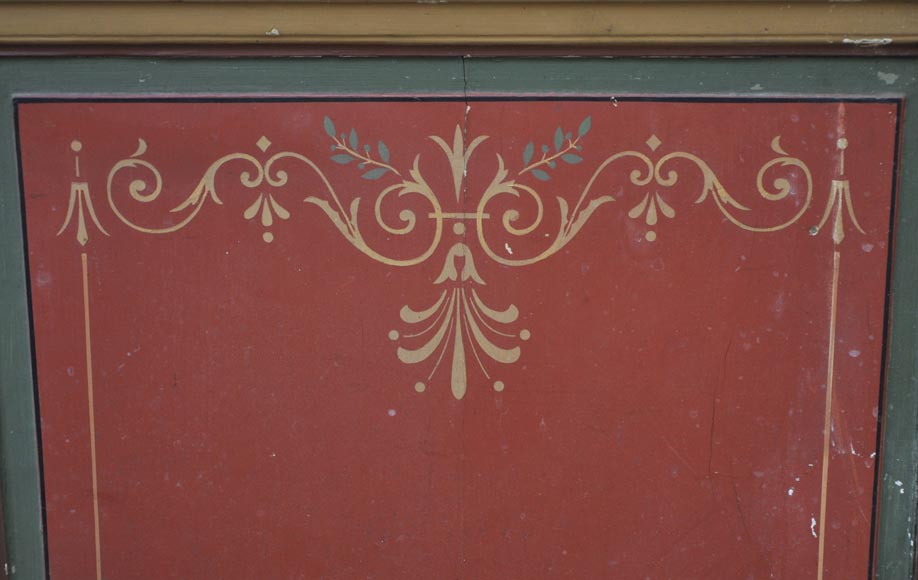 Antique double door with painted floral decor-5