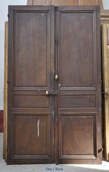 Antique double door with painted floral decor-7