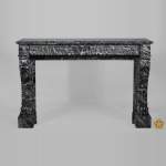 Antique Napoleon III style fireplace with lion's paws in Vert des Alpes marble