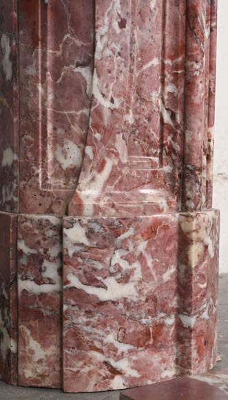 Louis XV-style fireplace decorated with a palmette, carved from peach-blossom marble Louis XV-style fireplace decorated with a palmette, carved from peach-blossom marble-5