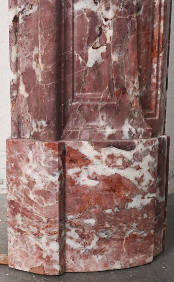 Louis XV-style fireplace decorated with a palmette, carved from peach-blossom marble Louis XV-style fireplace decorated with a palmette, carved from peach-blossom marble-8