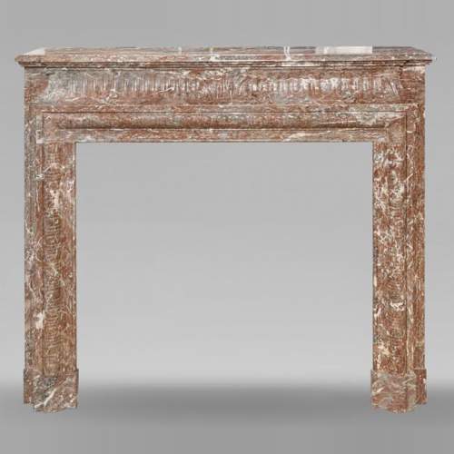 Louis XIV-style fireplace in red marble from the North