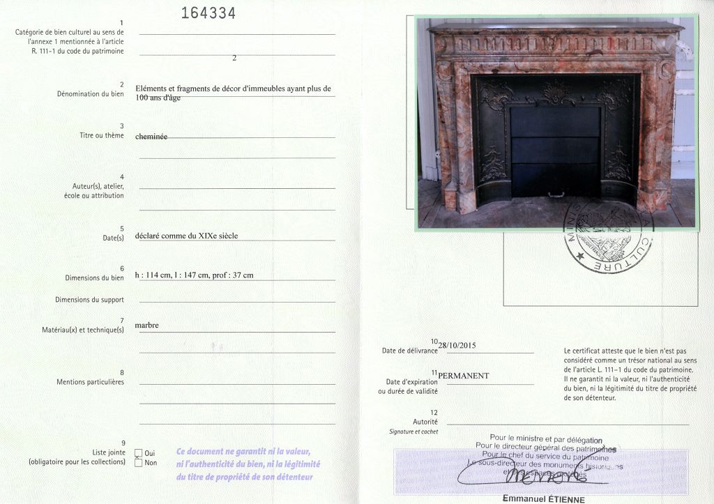 Export certificate