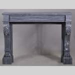 Antique Napoleon III style mantel with lion's paw in Blue Turquin Marble