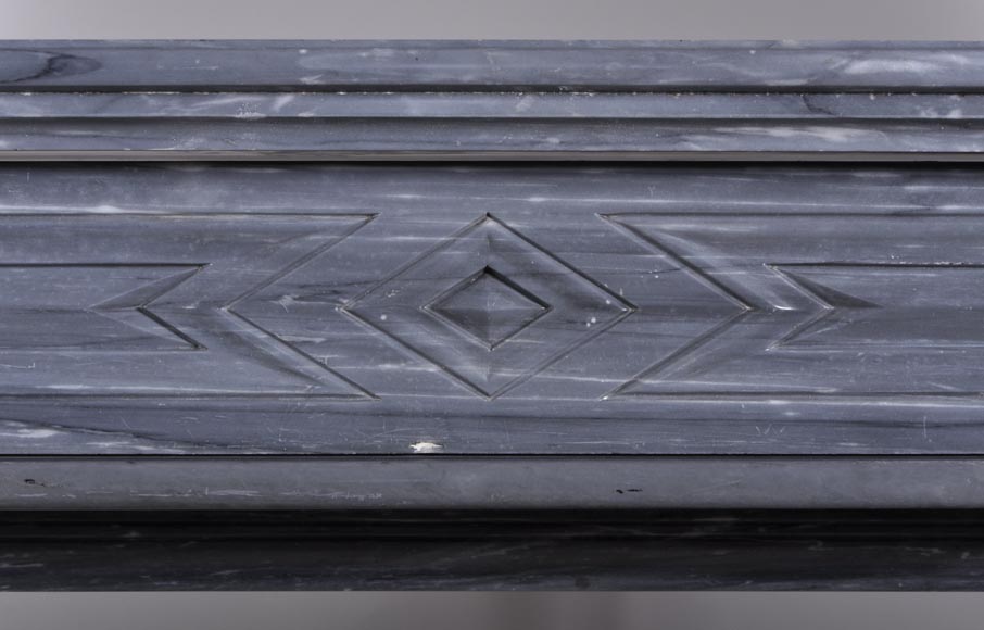 Antique Napoleon III style mantel with lion's paw in Blue Turquin Marble-1