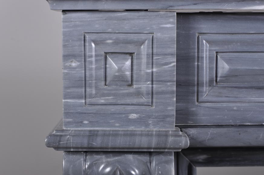 Antique Napoleon III style mantel with lion's paw in Blue Turquin Marble-2