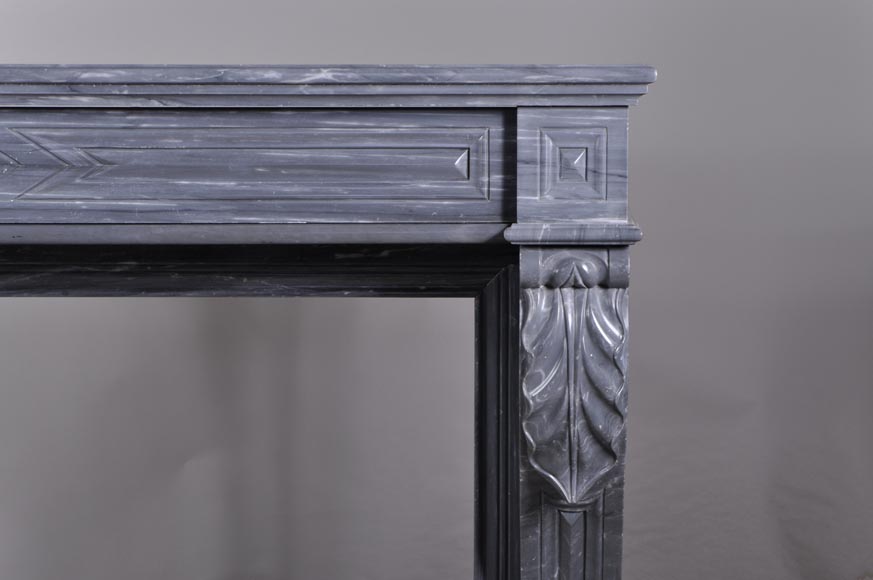 Antique Napoleon III style mantel with lion's paw in Blue Turquin Marble-6