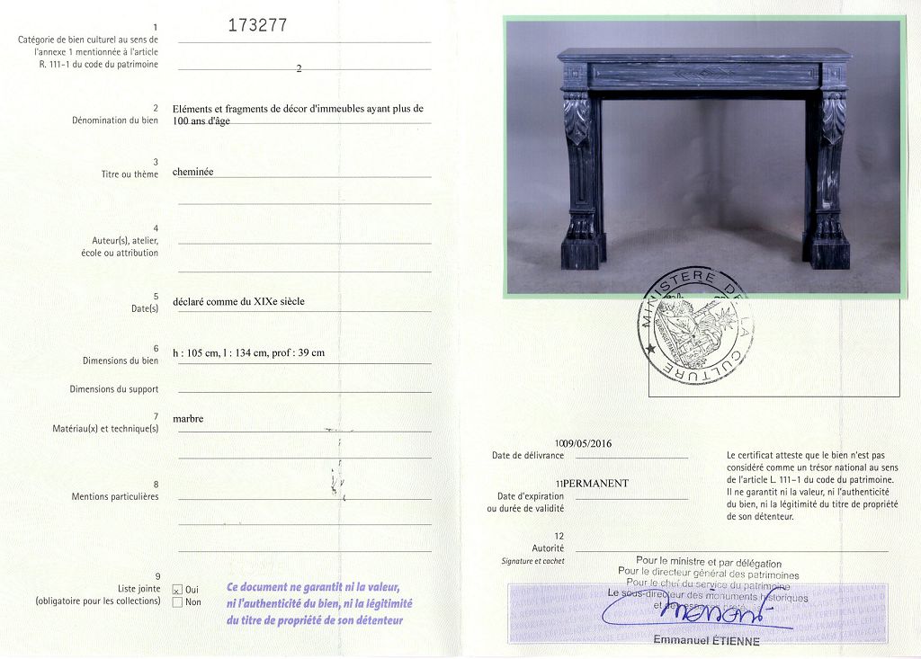 Export certificate
