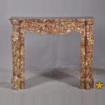 Pompadour style fireplace in Breche d'Alep marble