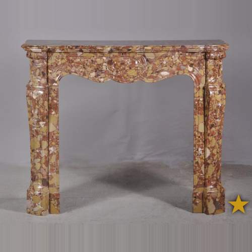 Pompadour style fireplace in Breche d'Alep marble