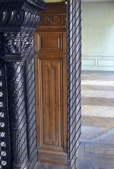 Set of oak carved panels with vitruvian scroll-4