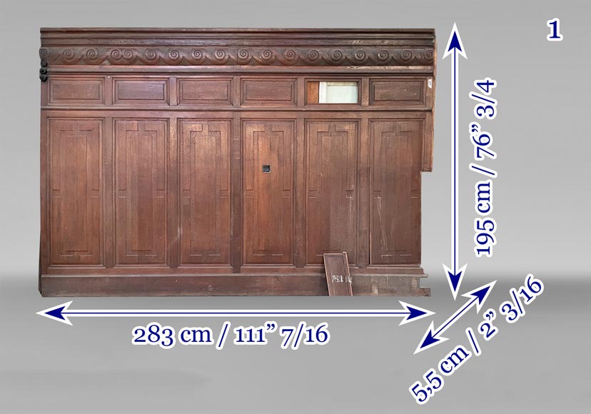 Set of oak carved panels with vitruvian scroll Set of oak carved panels with vitruvian scroll-11