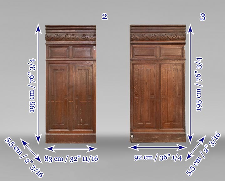 Set of oak carved panels with vitruvian scroll Set of oak carved panels with vitruvian scroll-12