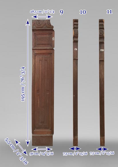 Set of oak carved panels with vitruvian scroll Set of oak carved panels with vitruvian scroll-16