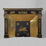 Antique Empire style fireplace with gilt bronze ornaments : 