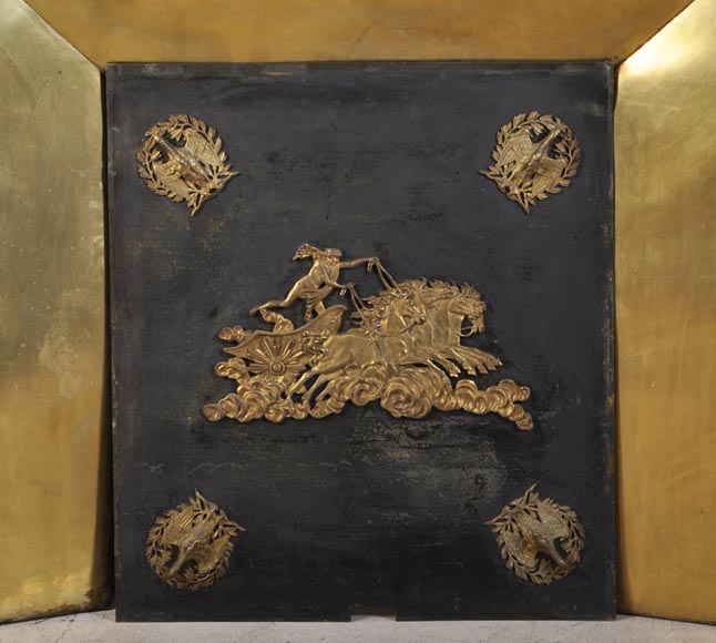 Antique Empire style fireplace with gilt bronze ornaments : 