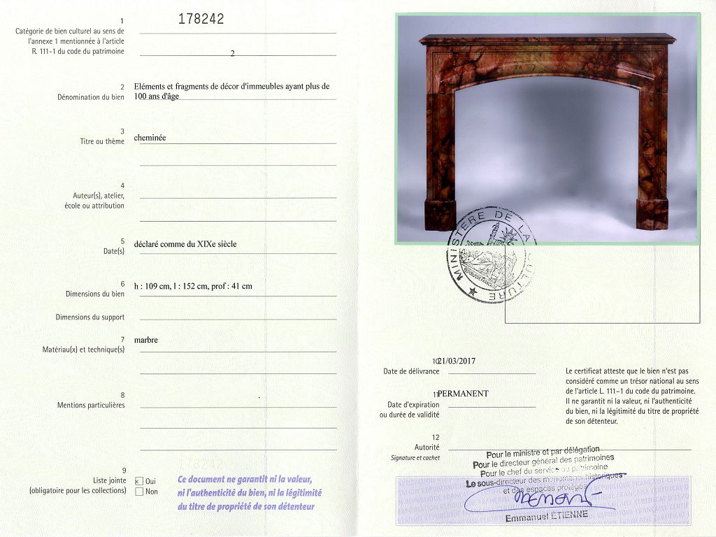 Export certificate