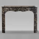 Antique Regency period fireplace in Grey Sainte Anne marble, 18th c.