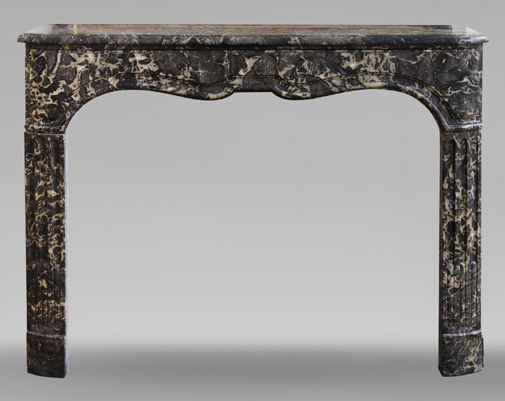 Antique Regency period fireplace in Grey Sainte Anne marble, 18th c.-0