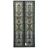Pair of antique stained glass windows with Neo-Renaissance style decor, late 19th c.