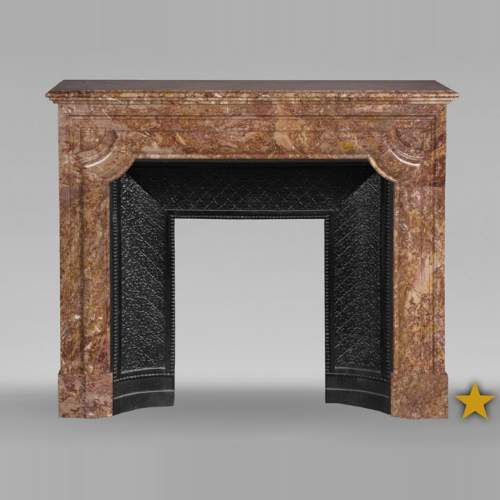 Antique Louis XIV style fireplace in Brèche marble