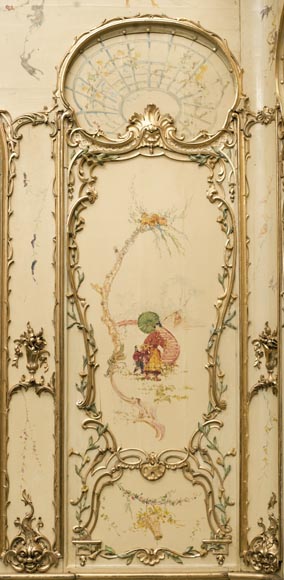 Panelled room with fine chinoiserie decoration from the Villa Les Cèdres,  King Leopold II’s residence  in Saint-Jean-Cap-Ferrat, Côte d’Azur-15
