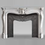 Louis XV style mantel in Carrara marble