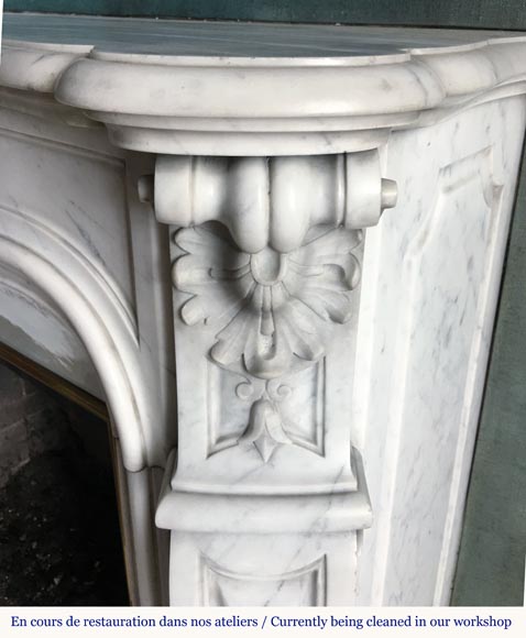 Louis XV style mantel in Carrara marble-5