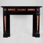 Antique Napoleon III style fireplace in Belgian Black marble with 