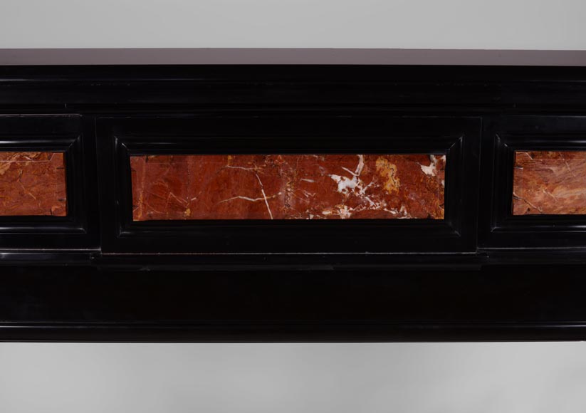 Antique Napoleon III style fireplace in Belgian Black marble with 