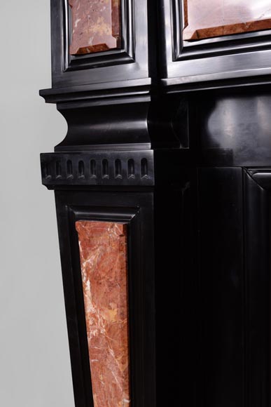 Antique Napoleon III style fireplace in Belgian Black marble with 