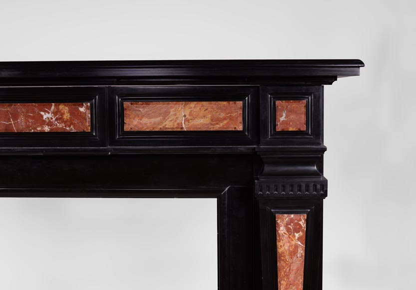 Antique Napoleon III style fireplace in Belgian Black marble with 