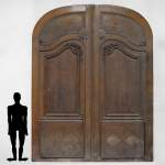 Important and rare door from an Haussmannian building in oakwood, late 19th century