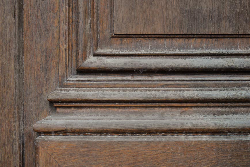 Important and rare door from an Haussmannian building in oakwood, late 19th century-10