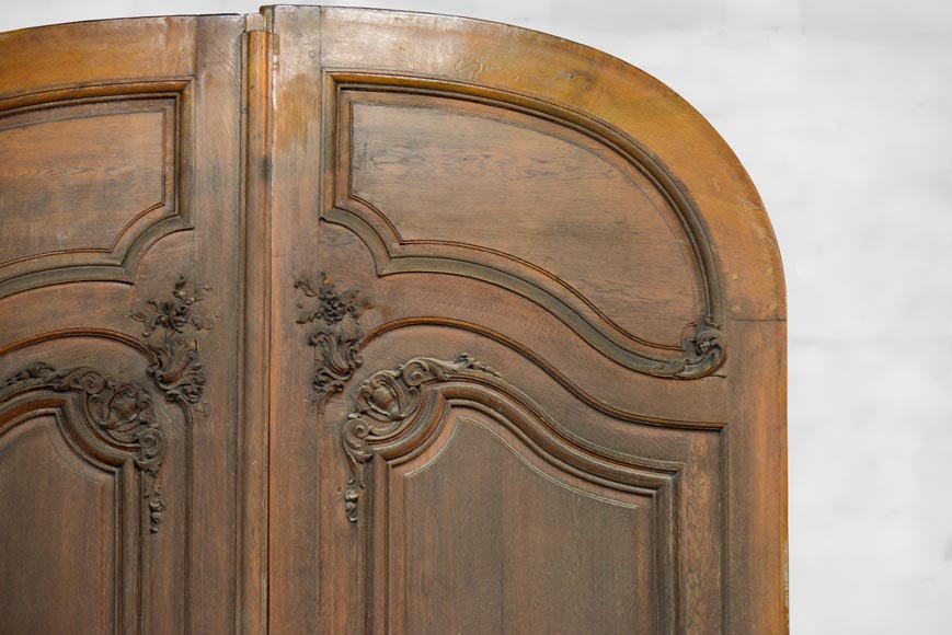 Important and rare door from an Haussmannian building in oakwood, late 19th century -3