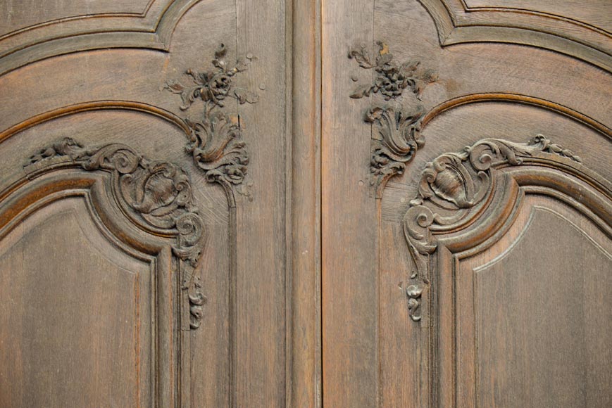 Important and rare door from an Haussmannian building in oakwood, late 19th century -4