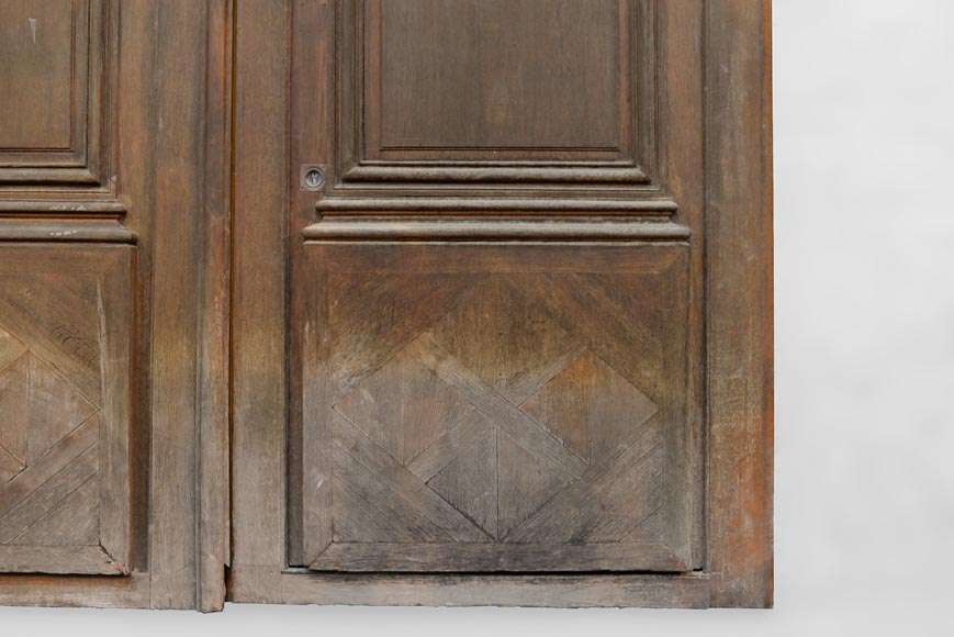 Important and rare door from an Haussmannian building in oakwood, late 19th century -6