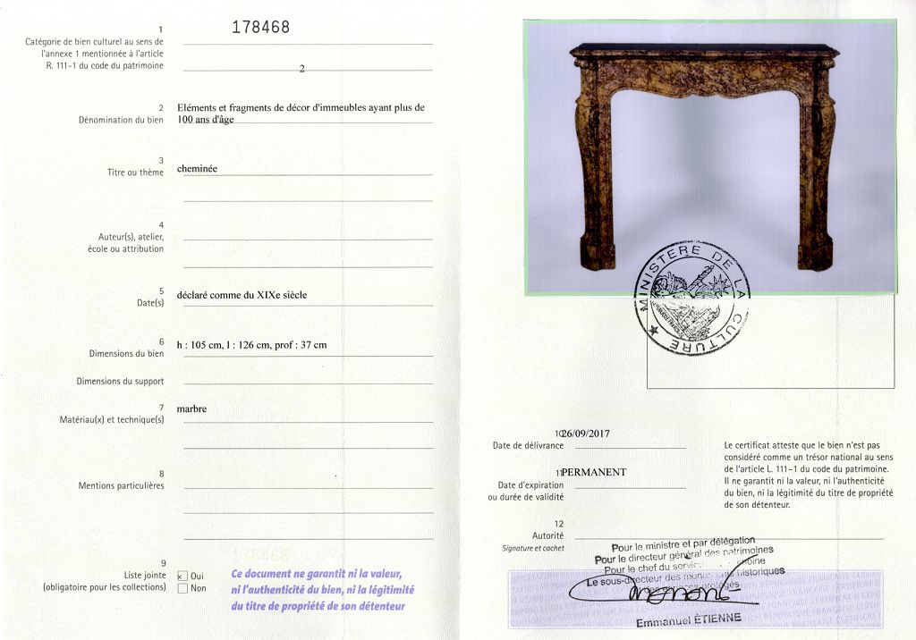 Export certificate