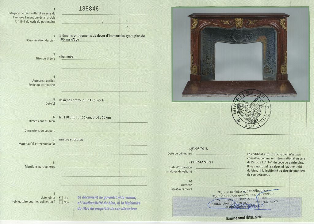 Export certificate