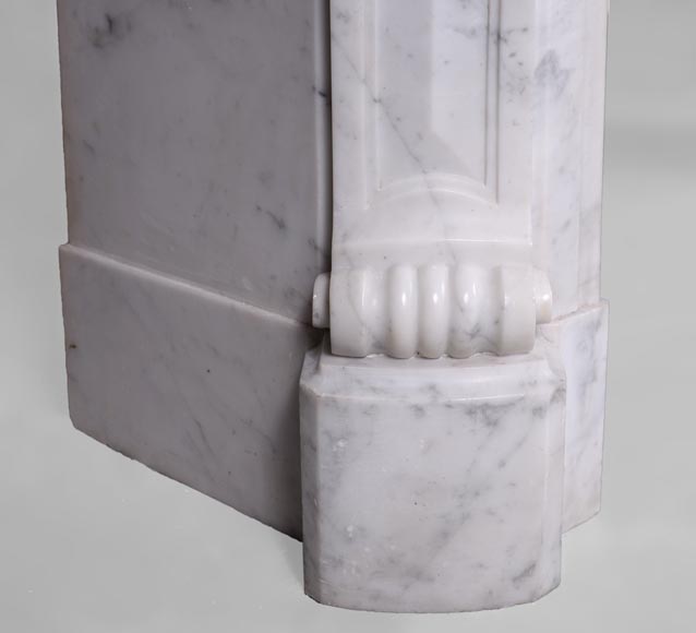 Antique Regence style fireplace in Carrara marble -4