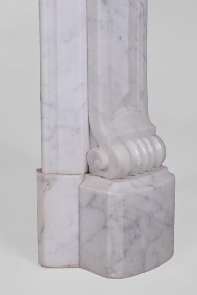 Antique Regence style fireplace in Carrara marble -7