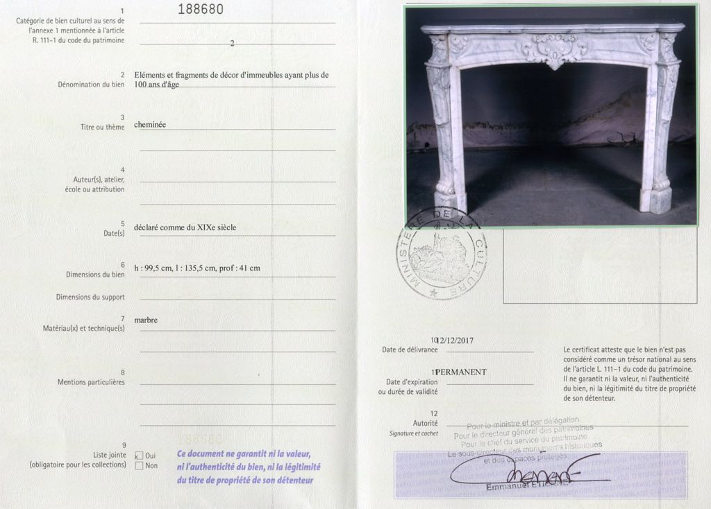 Export certificate
