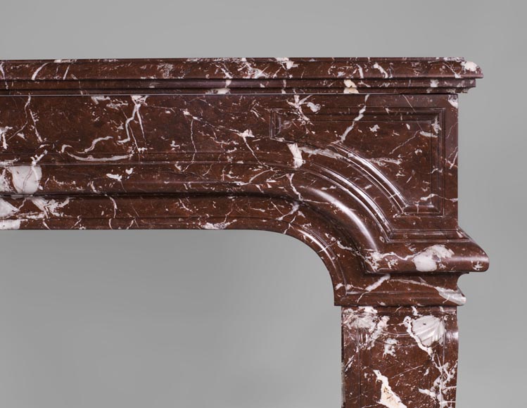 Antique Regence period fireplace in Red from the North marble-7
