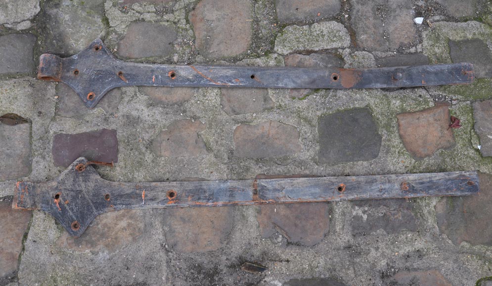 Rare antique door in oak wood with nails, 18th century-12