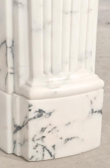 Louis XV style fireplace in Paonazzo marble decorated with a foliate shell-6