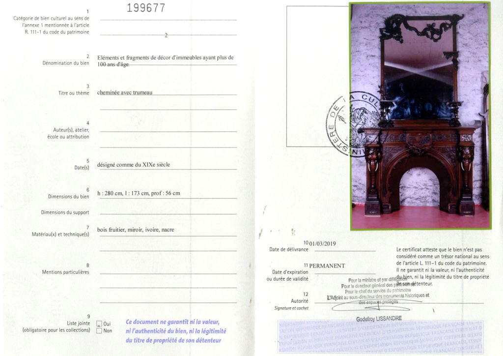 Export certificate