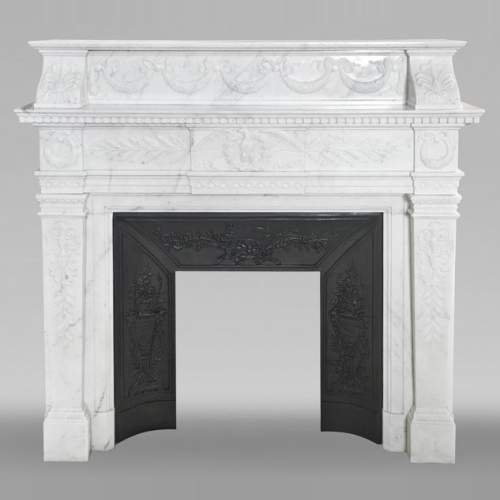 Empire-style fireplace in semi-statuary marble