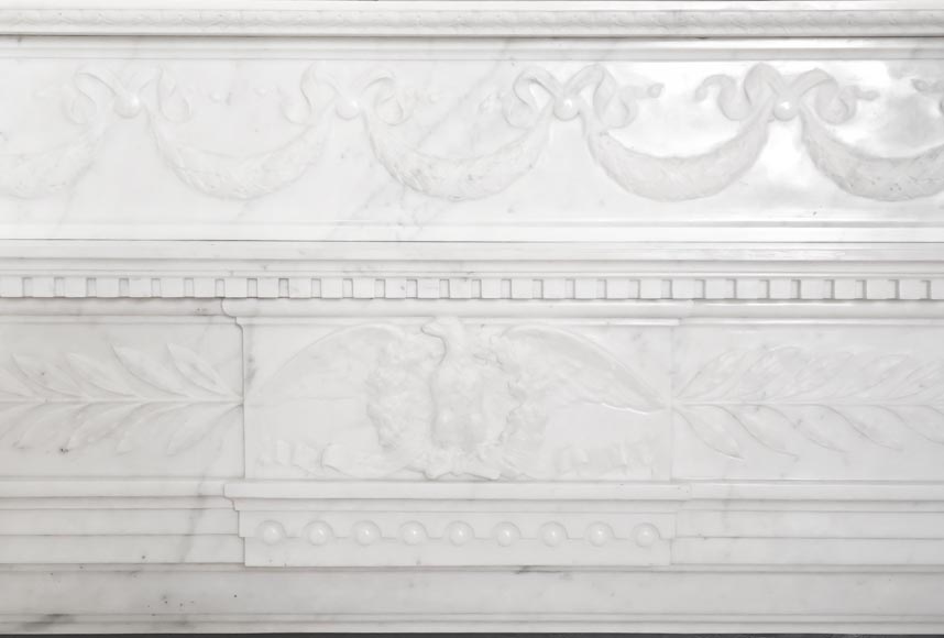 Empire-style fireplace in semi-statuary marble-1